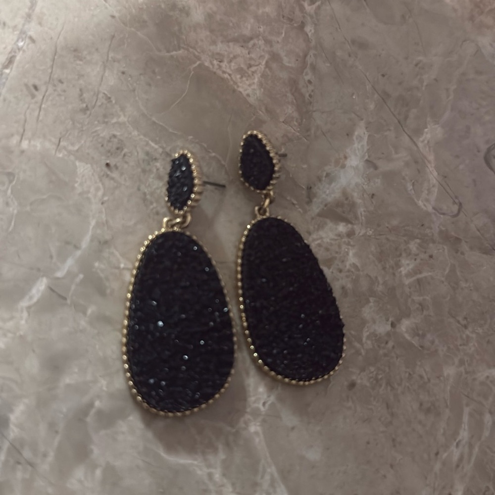 Black drop earrings
